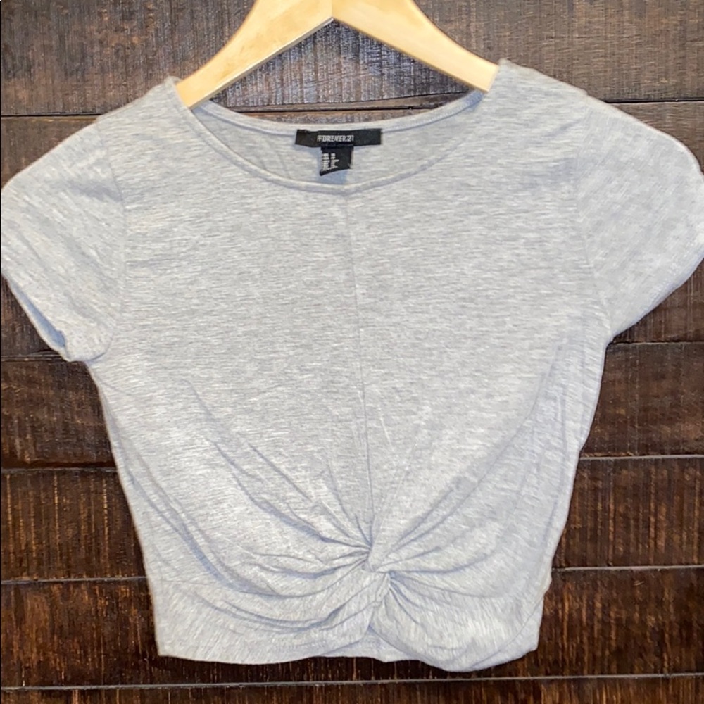 Grey Forever 21 knitted crop top